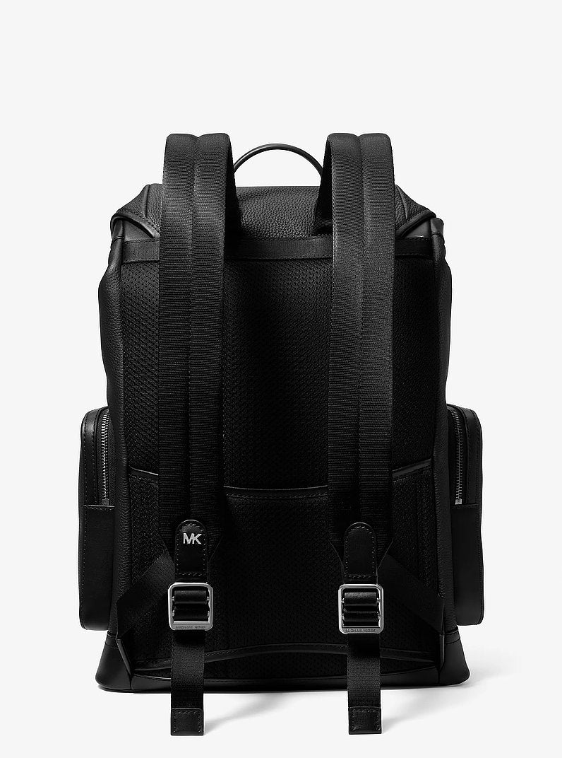 Michael Kors Hudson Pebbled Leather Backpack BLACK