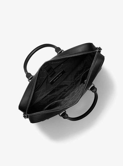 Michael Kors Jet Set Pebbled Leather Briefcase BLACK