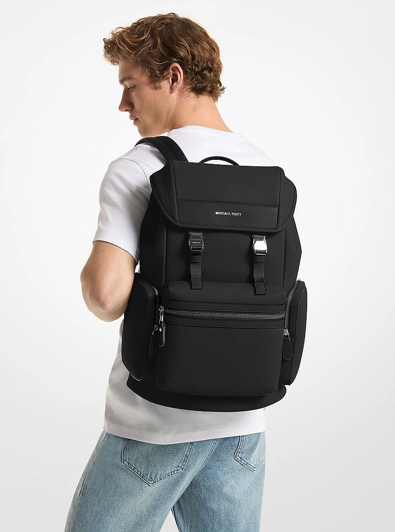 Michael Kors Jet Set Pebbled Leather Backpack BLACK