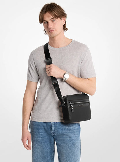 Michael Kors Jet Set Pebbled Leather Crossbody Bag BLACK