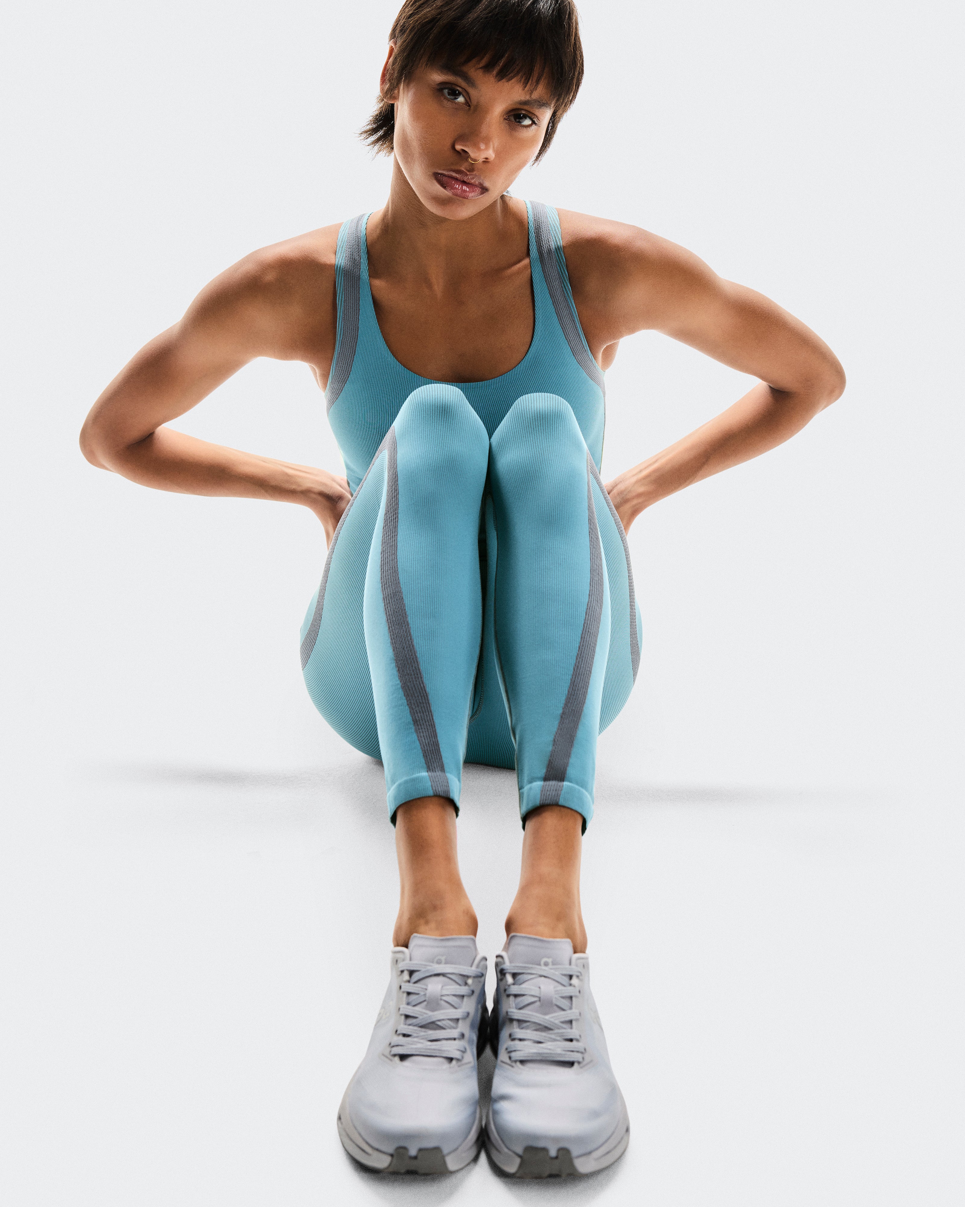 On Studio Knit Bodysuit 7/8 Niagara | Rock (Women'S)