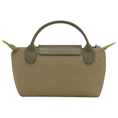 Longchamp Le Pliage Green Pouch with handle Artichoke