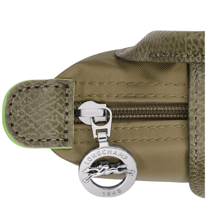Longchamp Le Pliage Green Pouch with handle Artichoke