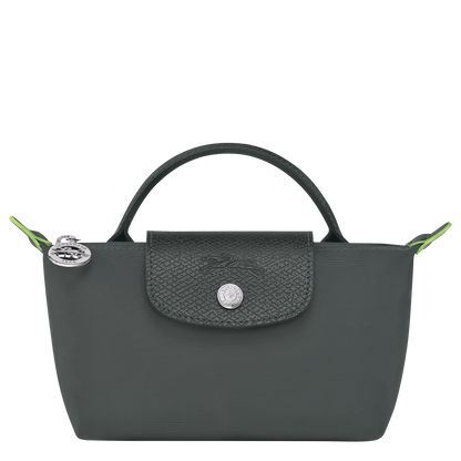 Longchamp Le Pliage Green Pouch with handle Graphite
