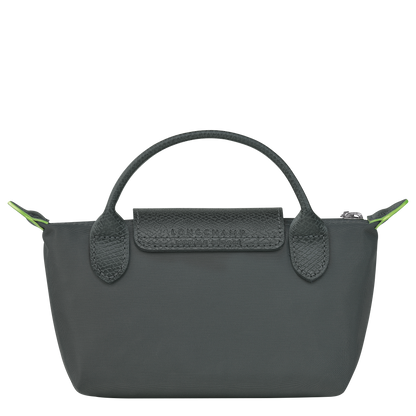 Longchamp Le Pliage Green Pouch with handle Graphite