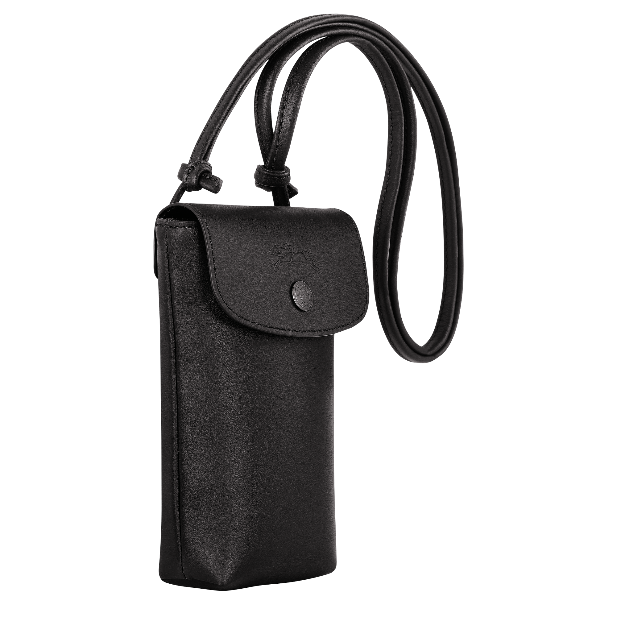 Longchamp Le Pliage Xtra Phone case with leather lace Black