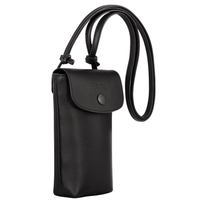 Longchamp Le Pliage Xtra Phone case with leather lace Black