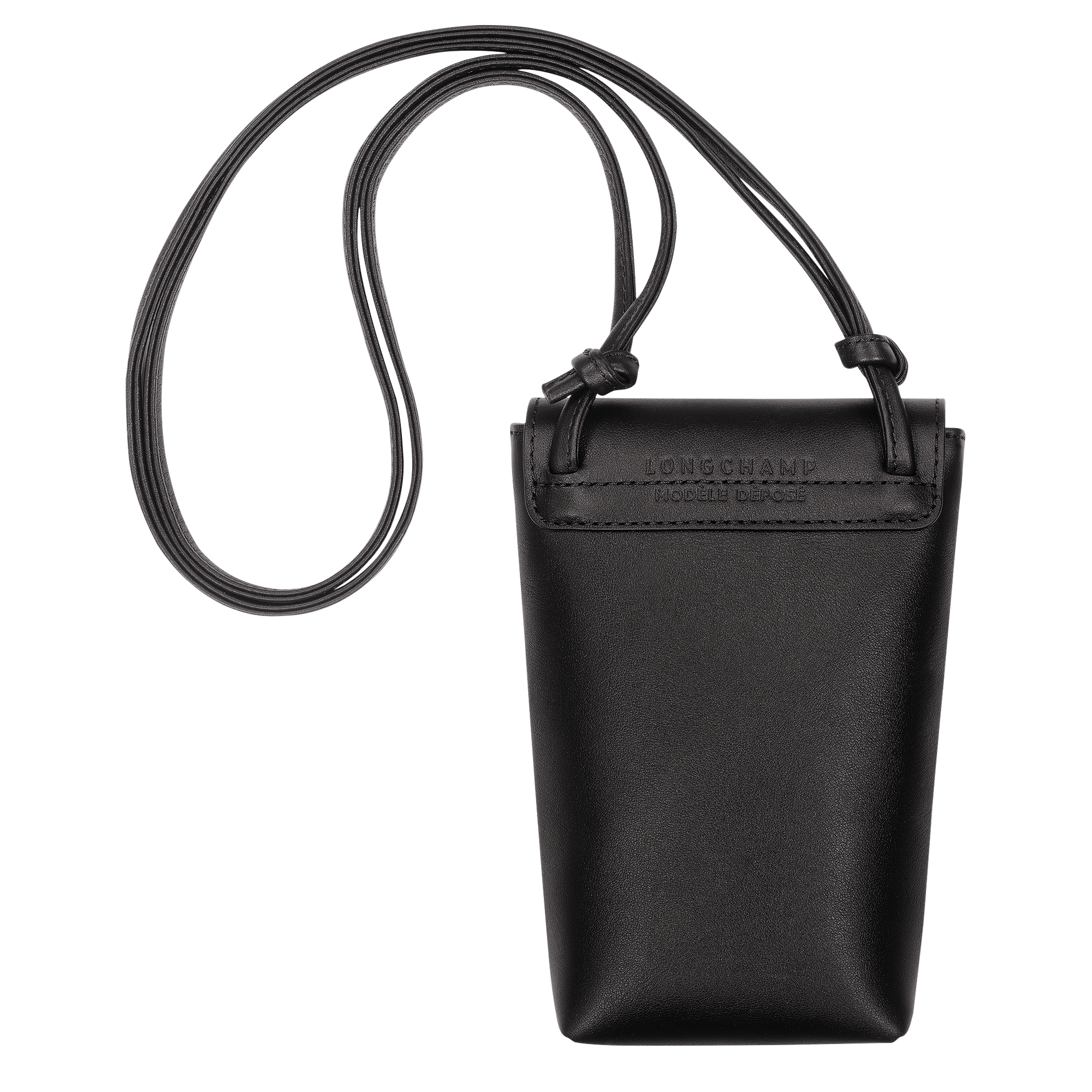 Longchamp Le Pliage Xtra Phone case with leather lace Black
