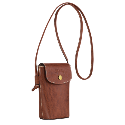 Longchamp Épure Phone case with leather lace Brown