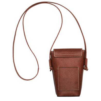 Longchamp Épure Phone case with leather lace Brown