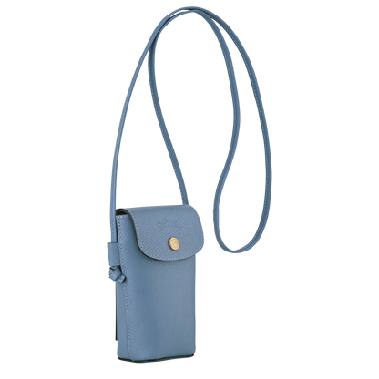 Longchamp Épure Phone case with leather lace Slate