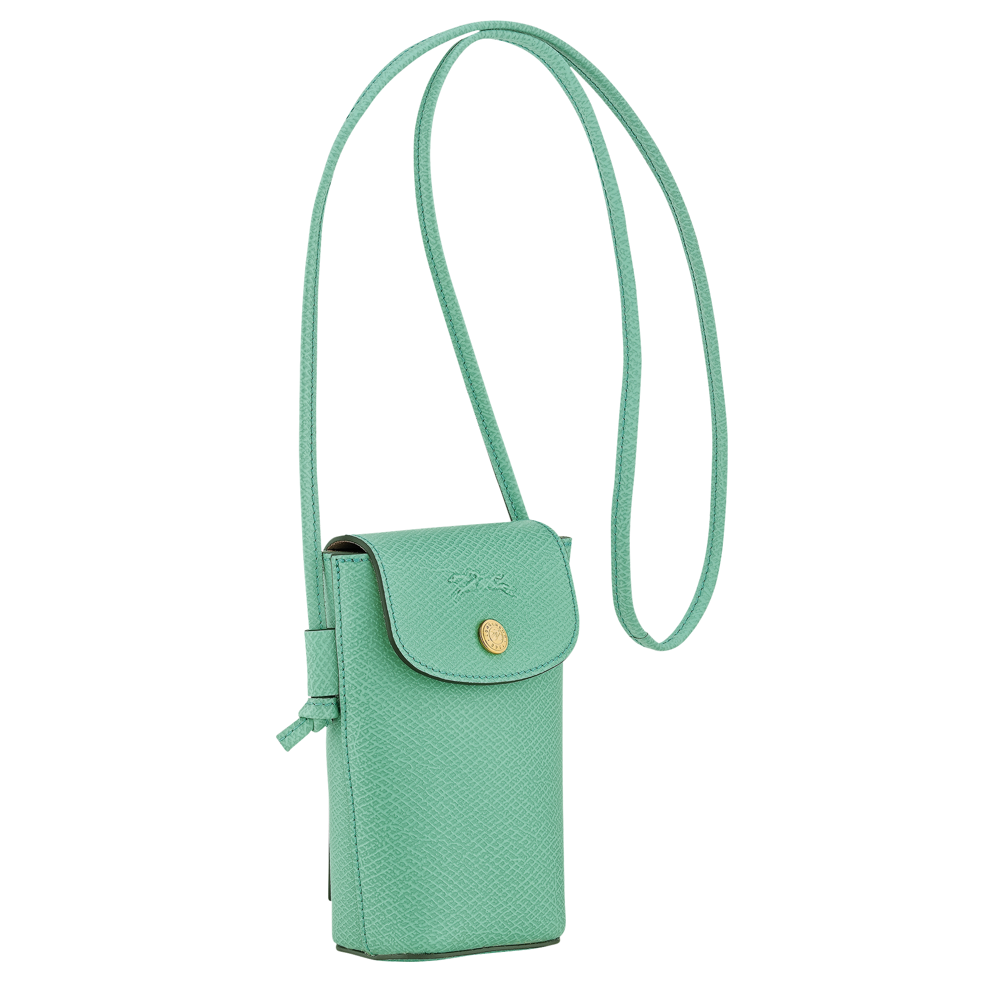 Longchamp Épure Phone case with leather lace Mint
