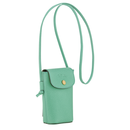 Longchamp Épure Phone case with leather lace Mint