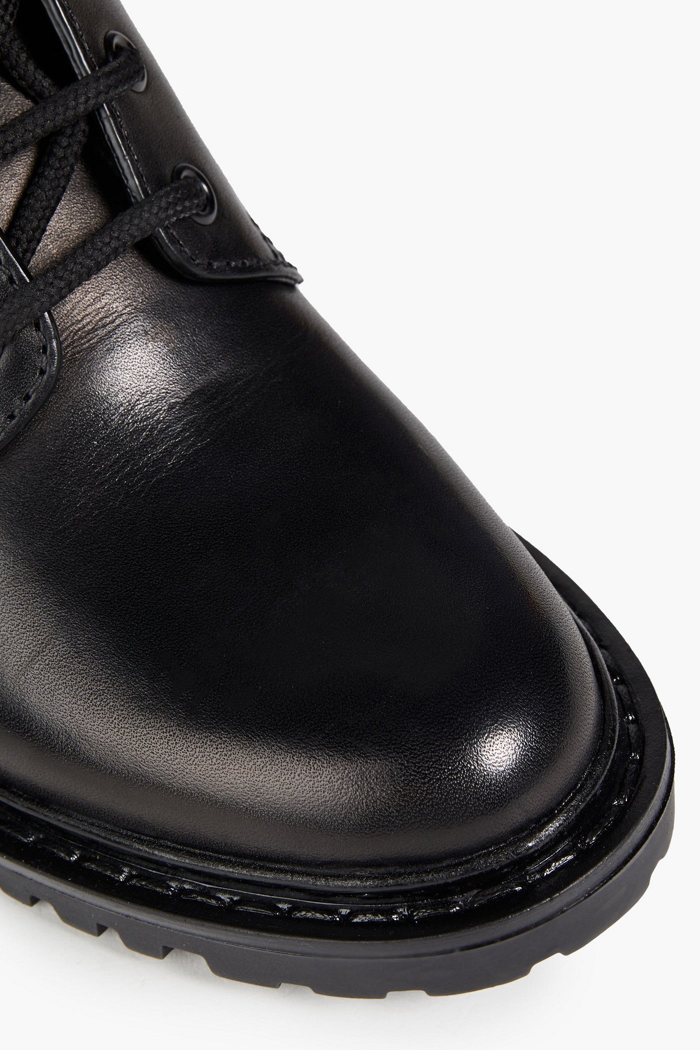 Valentino Garavani Vlogo Leather Combat Boots Black Women's