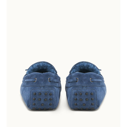 Tods Gommino Driving Shoes In Suede Blue Mens