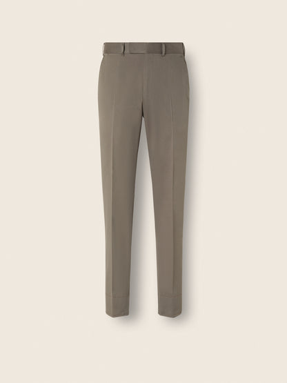 Zegna Dark Taupe Centoventimila Cotton And Wool Pants