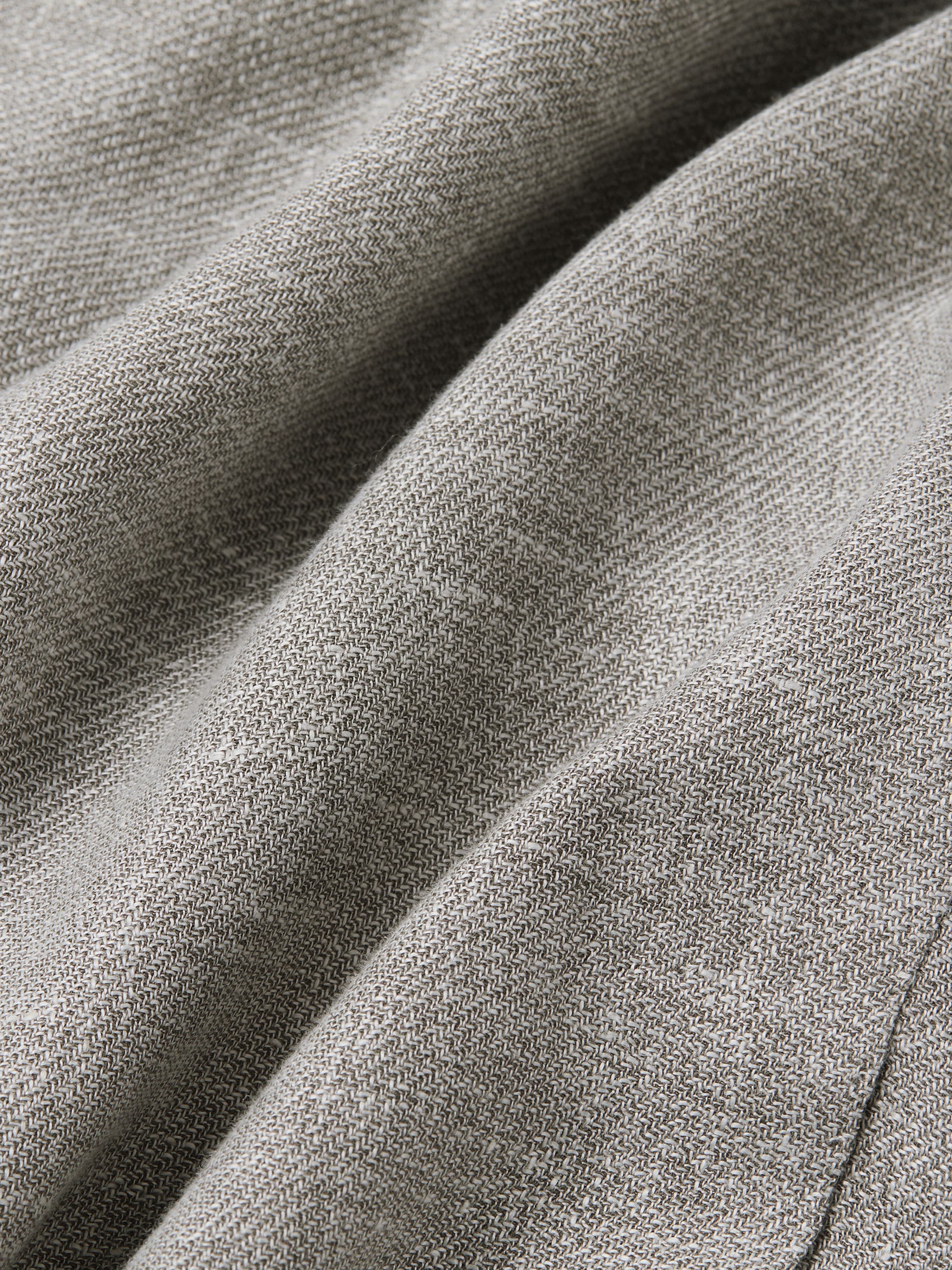 Zegna Dark Taupe And White Crossover Linen Wool And Silk Blend Jacket