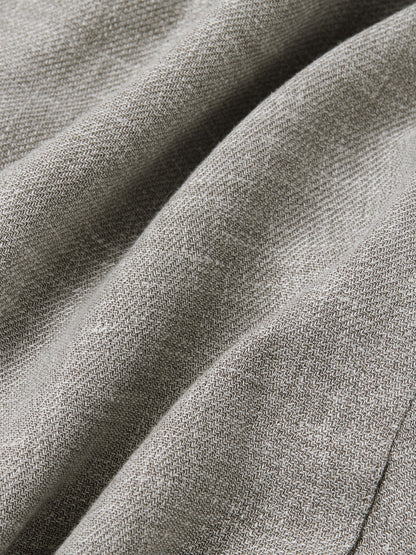 Zegna Dark Taupe And White Crossover Linen Wool And Silk Blend Jacket