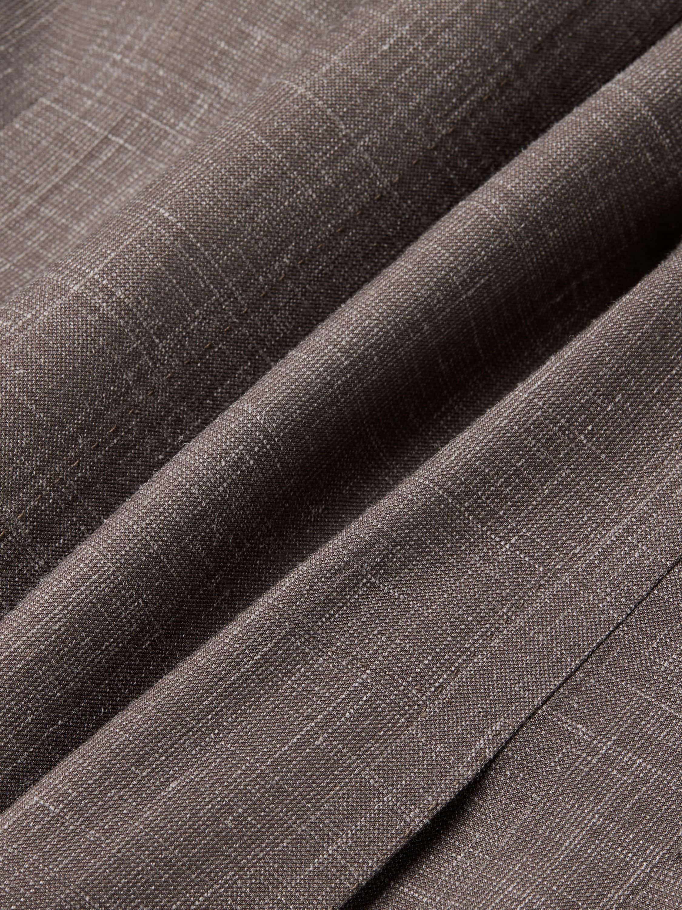 Zegna Brown Crossover Wool Silk And Linen Jacket