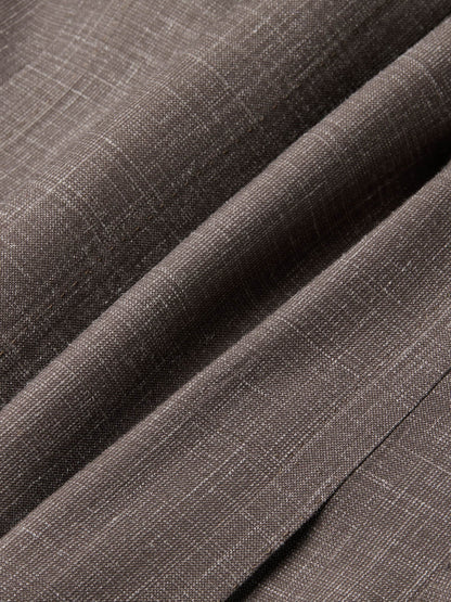 Zegna Brown Crossover Wool Silk And Linen Jacket