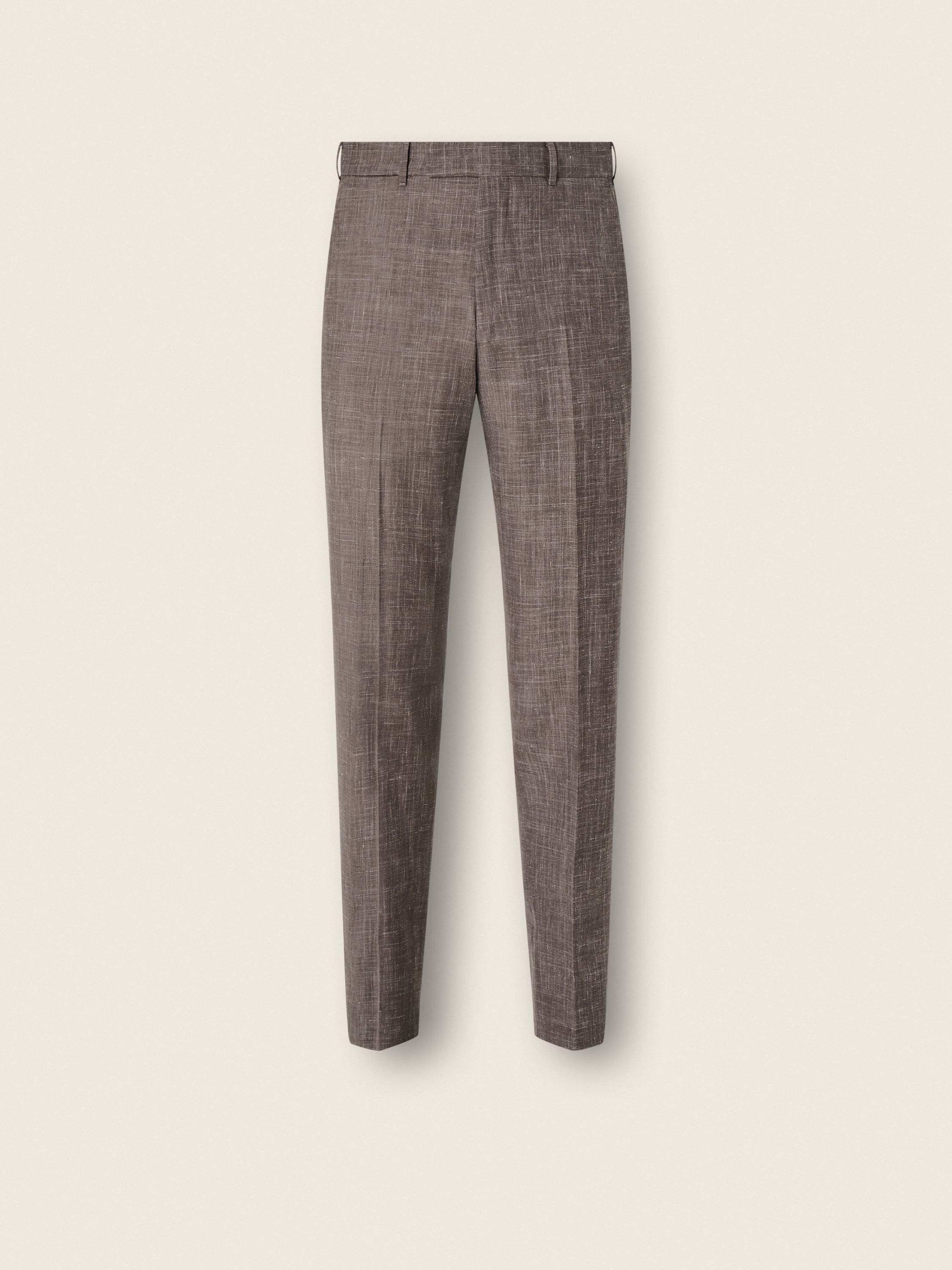 Zegna Brown Crossover Wool Silk And Linen Pants