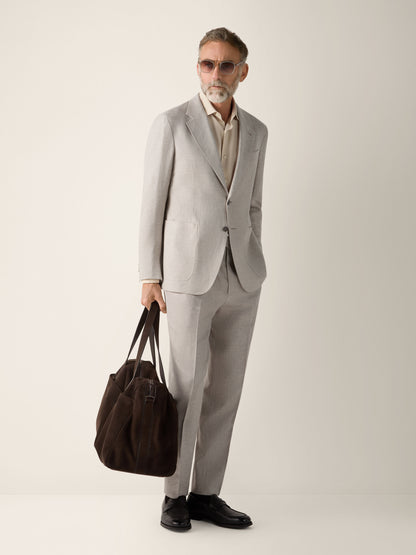 Zegna Light Beige Crossover Wool Linen And Silk Pants