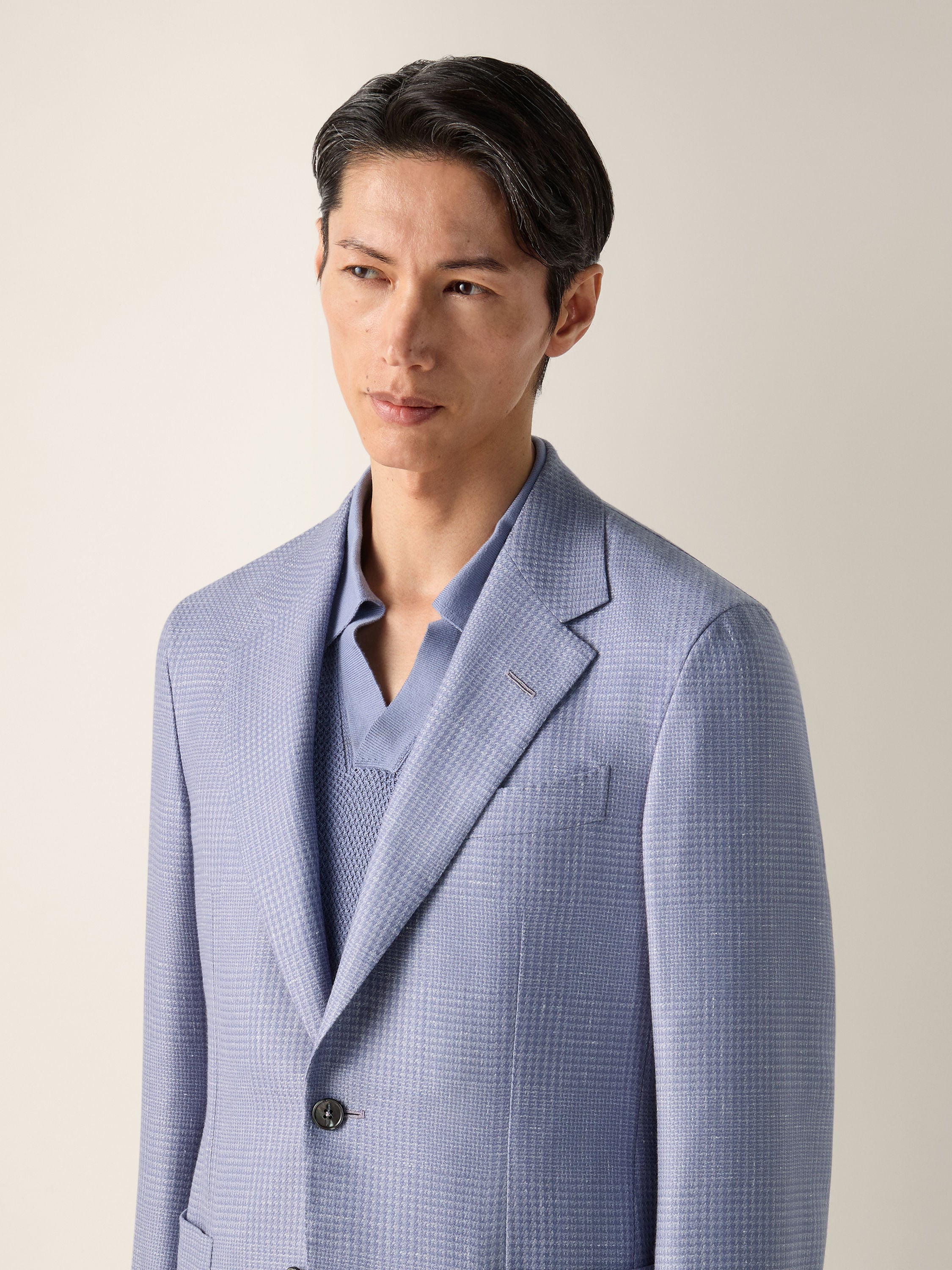Zegna Lilac Cashmere Silk And Linen Jacket