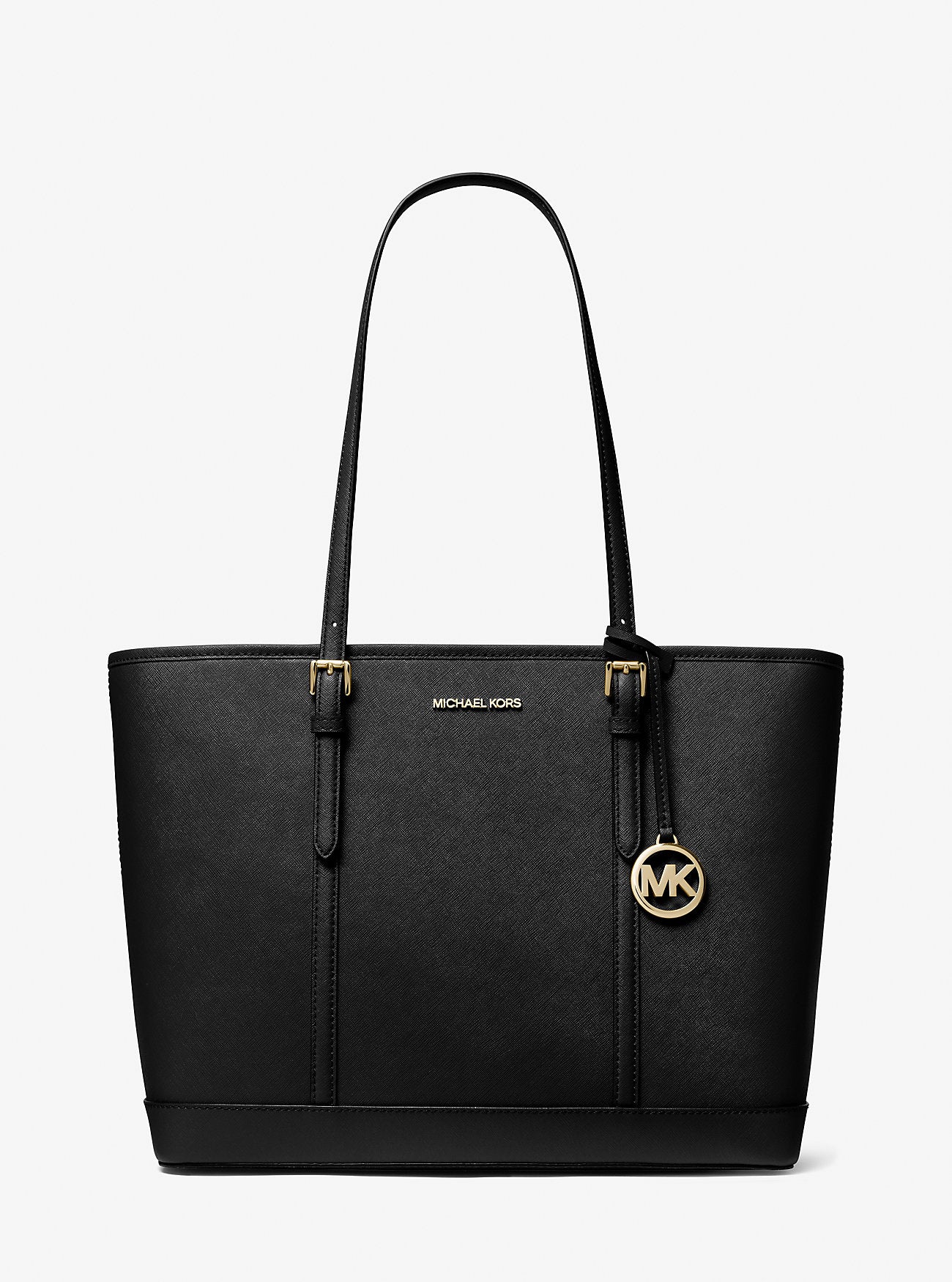 Jet Set Travel Large Saffiano Leather Tote Bag Black Black