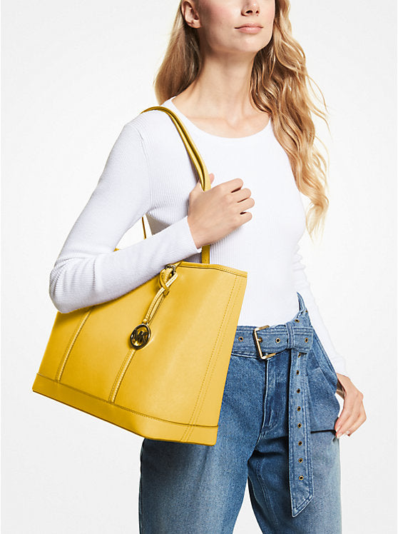 Jet Set Travel Large Saffiano Leather Tote Bag Daisy Yellow