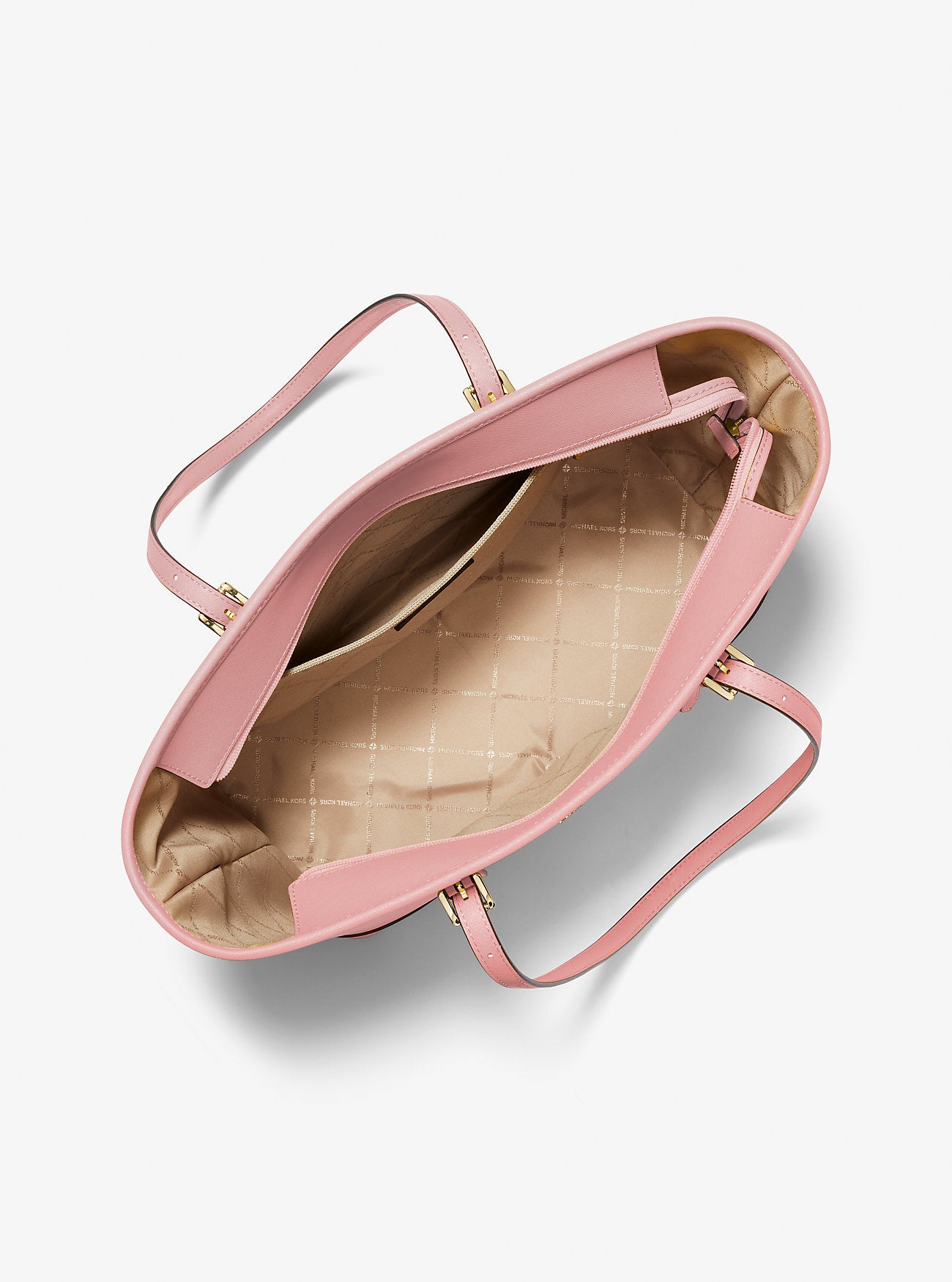 Jet Set Travel Large Saffiano Leather Tote Bag Powder Blush Powder Blush