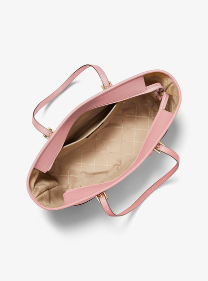 Jet Set Travel Large Saffiano Leather Tote Bag Powder Blush Powder Blush