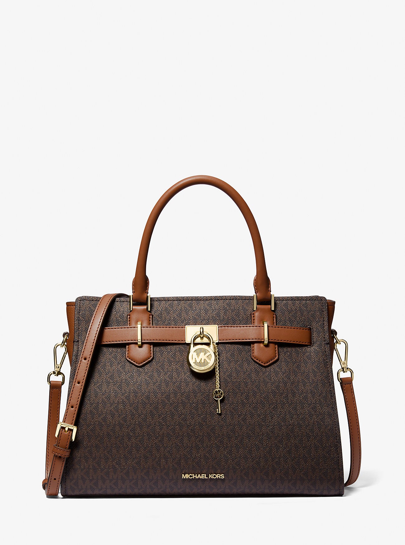 Hamilton Medium Logo Satchel Brown Brown