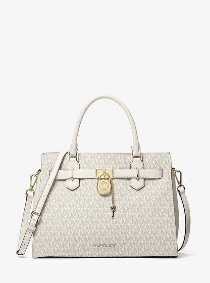 Hamilton Medium Logo Satchel Lt Crm Multi Lt Crm Multi