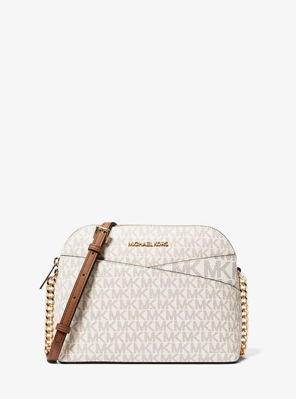 Jet Set Travel Medium Logo Dome Crossbody Bag Vanilla Vanilla