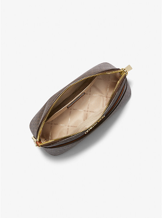 Jet Set Travel Medium Logo Dome Crossbody Bag Brown