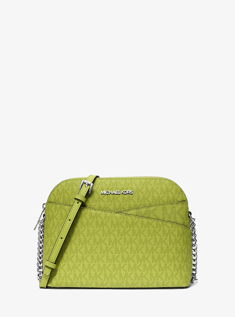 Jet Set Travel Medium Logo Dome Crossbody Bag Lime Lime
