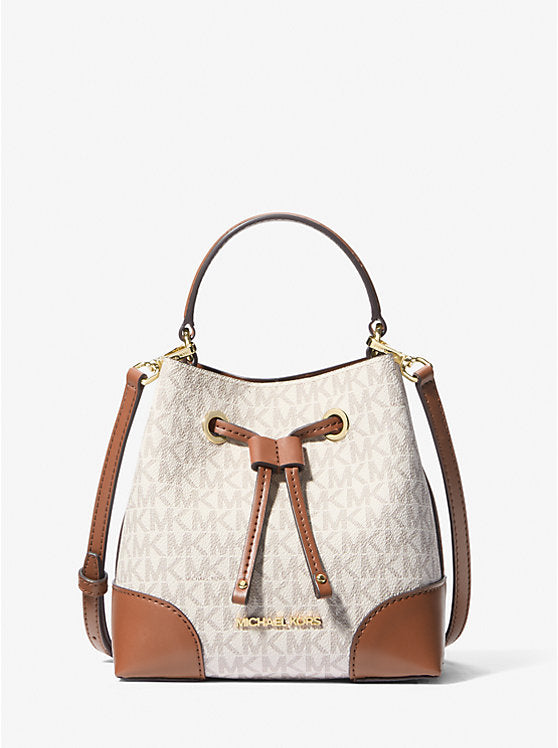 Micheal Kors Mercer Small Logo Bucket Bag Vanilla