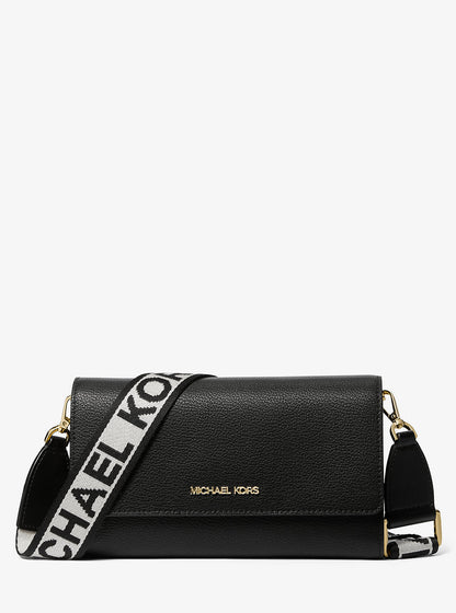 Jet Set Large Leather Crossbody Bag Black Black