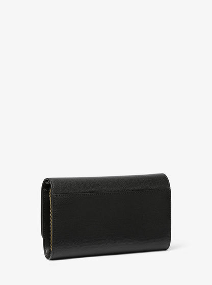 Jet Set Large Leather Crossbody Bag Black Black