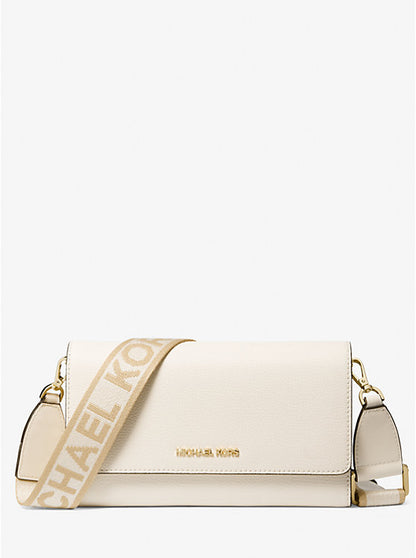 Micheal Kors Jet Set Large Leather Crossbody Bag Black