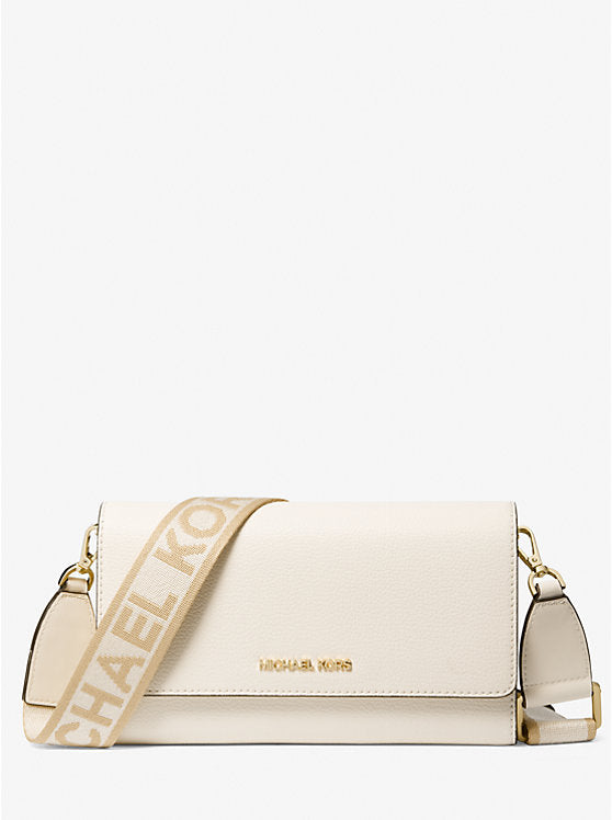Micheal Kors Jet Set Large Leather Crossbody Bag Black