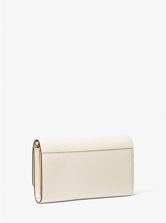 Jet Set Large Leather Crossbody Bag Lt Cream