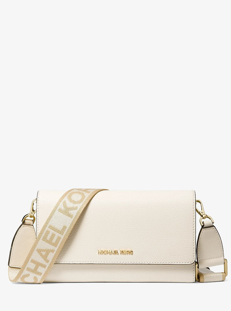 Jet Set Large Leather Crossbody Bag Lt Cream Lt Cream