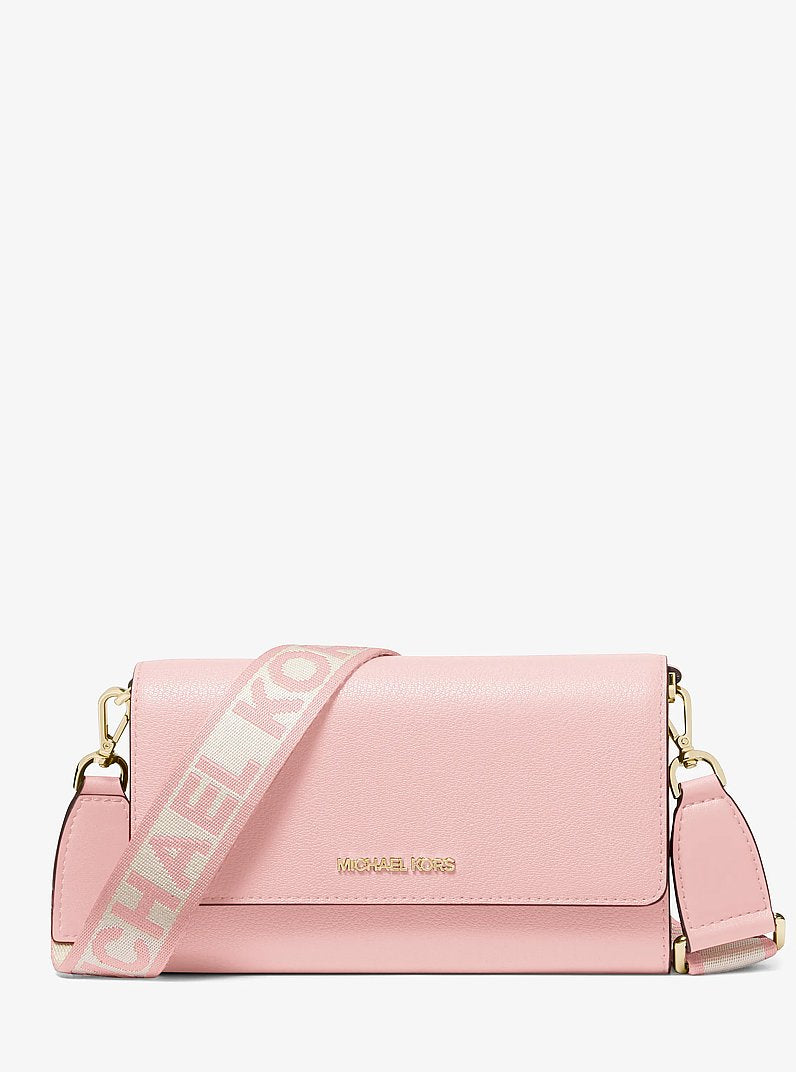 Jet Set Large Leather Crossbody Bag Powder Blush Powder Blush