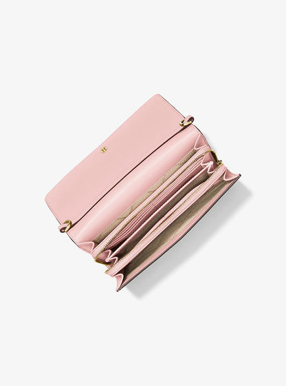 Jet Set Large Leather Crossbody Bag Powder Blush Powder Blush