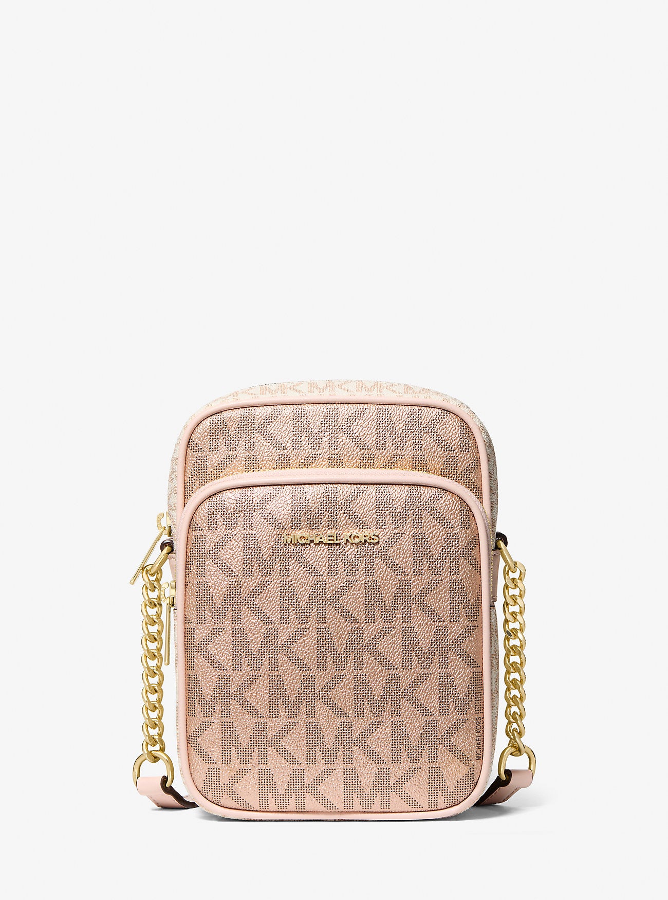 Jet Set Medium Metallic Signature Logo Crossbody Bag Rs Gld Multi Rs Gld Multi