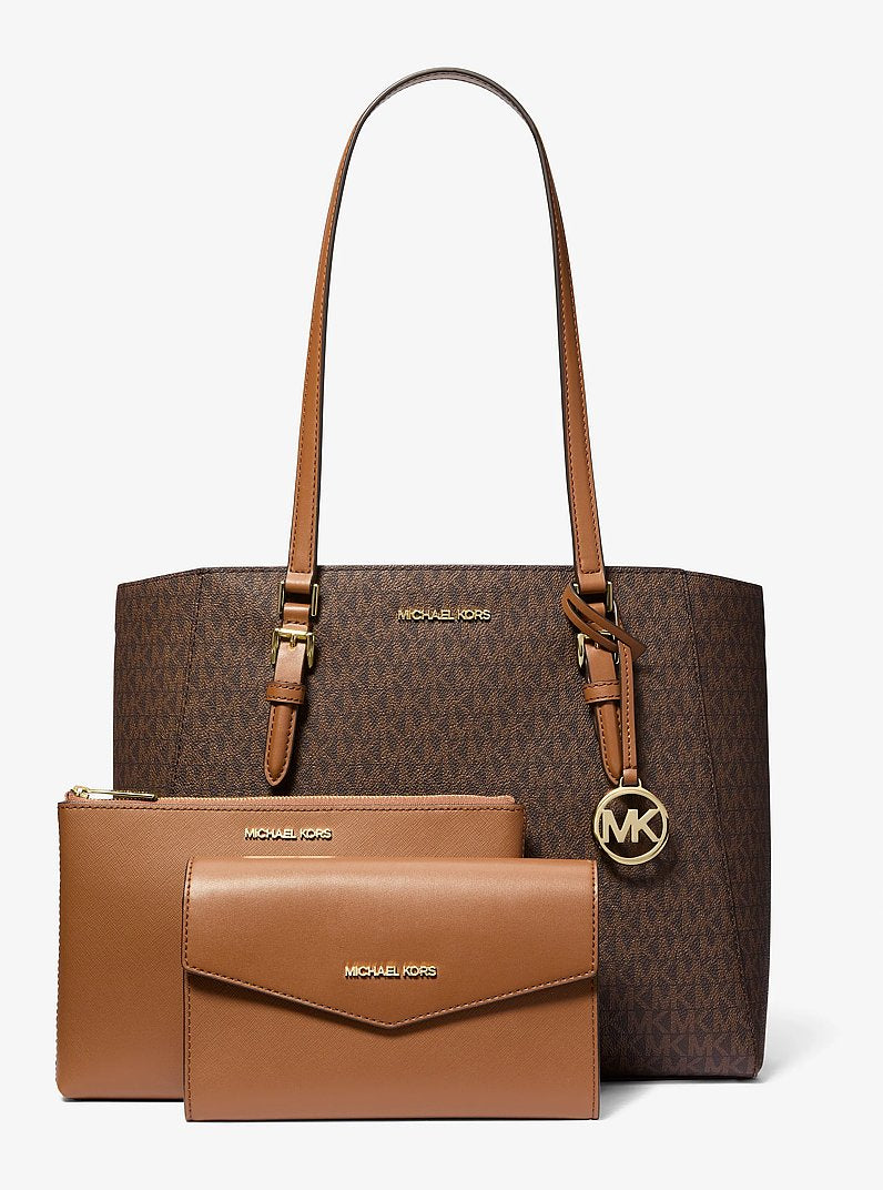 Charlotte Large 3-in-1 Signature Logo Tote Bag Brown Brown
