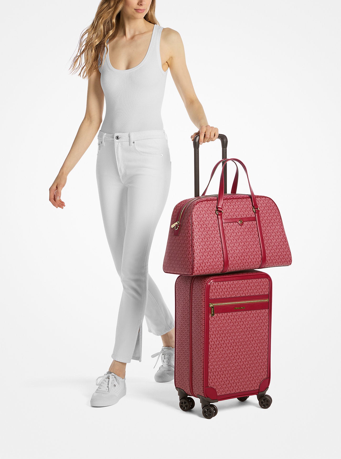Jet Set Travel Small Signature Logo Suitcase Cherry Cherry