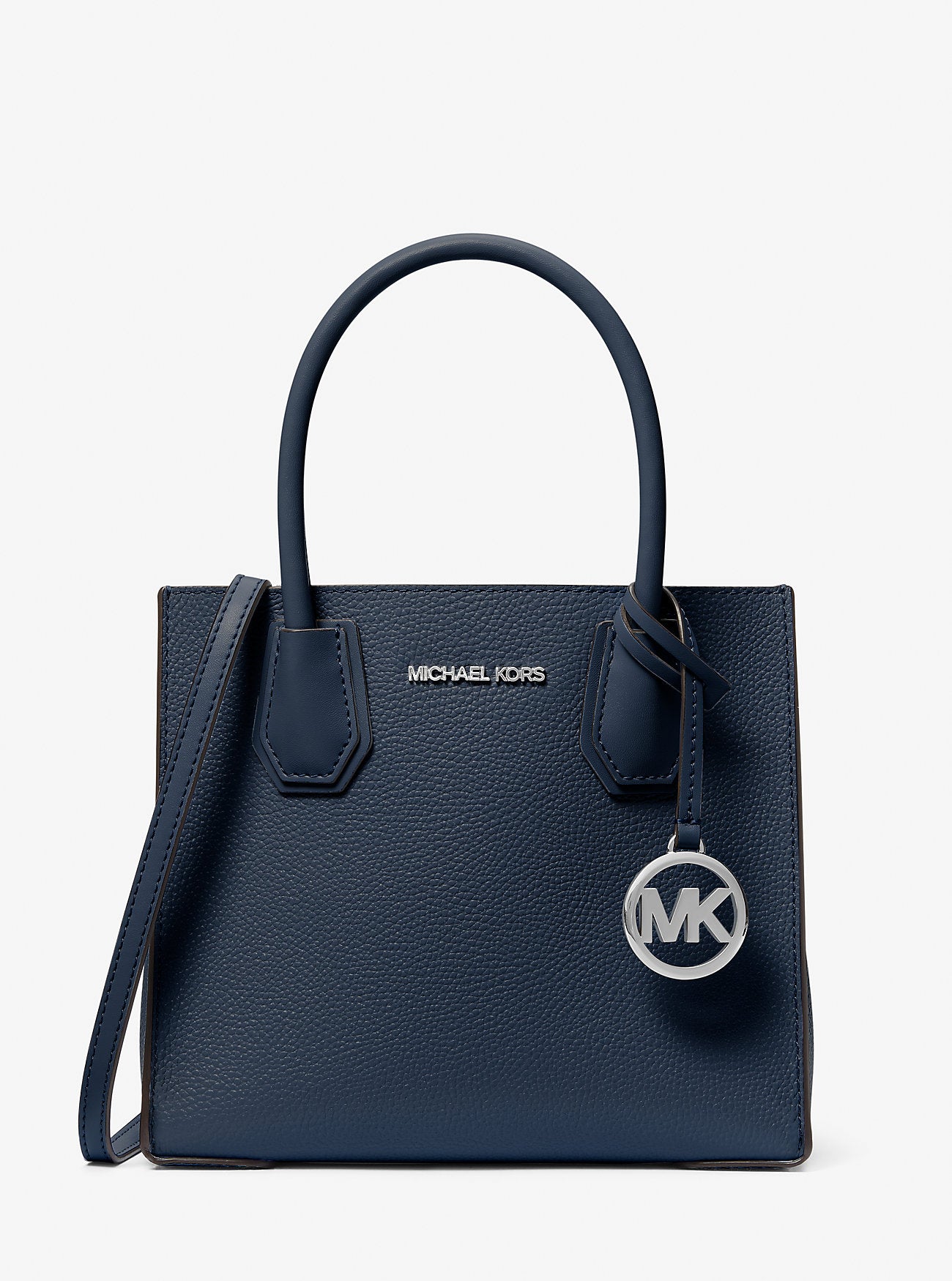 Mercer Medium Pebbled Leather Crossbody Bag Navy Navy