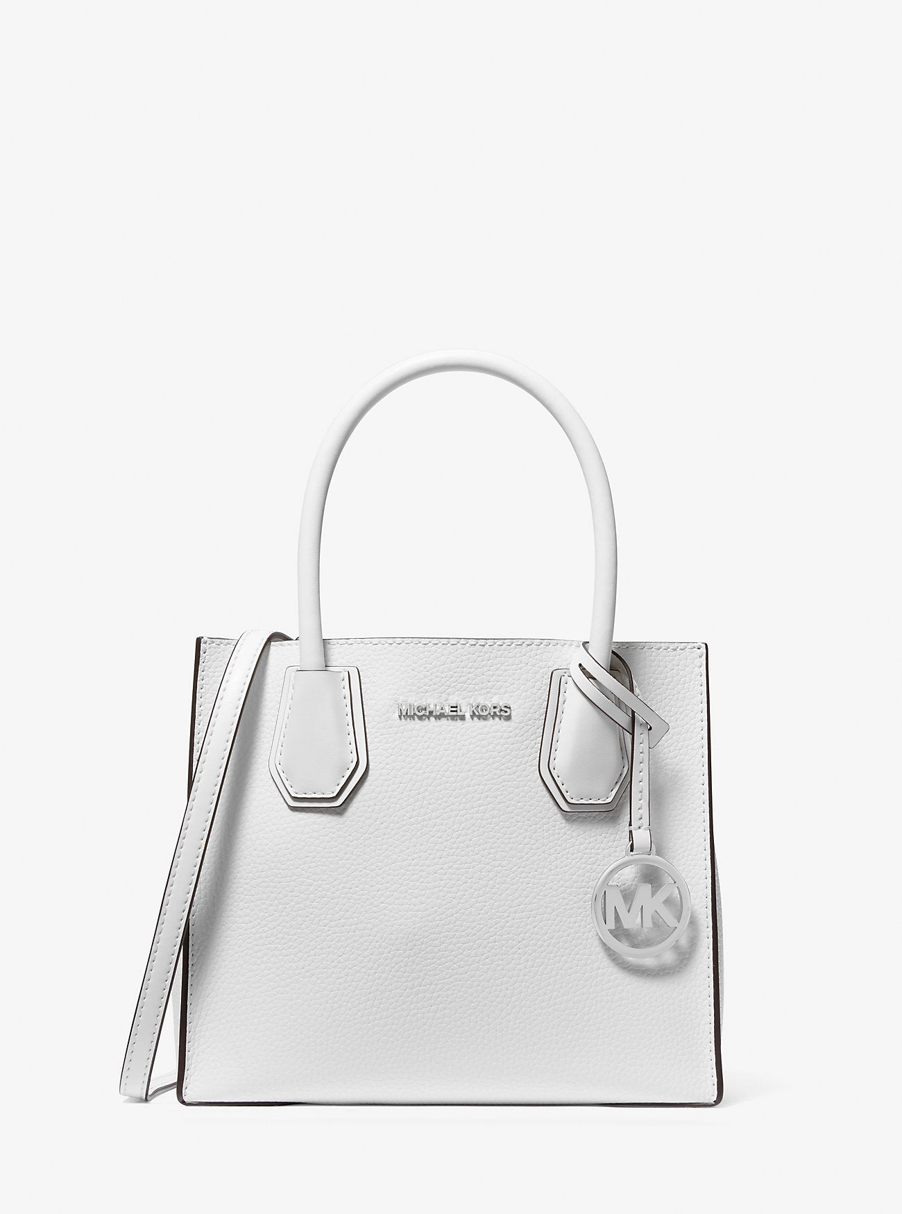 Mercer Medium Pebbled Leather Crossbody Bag Optic White Optic White